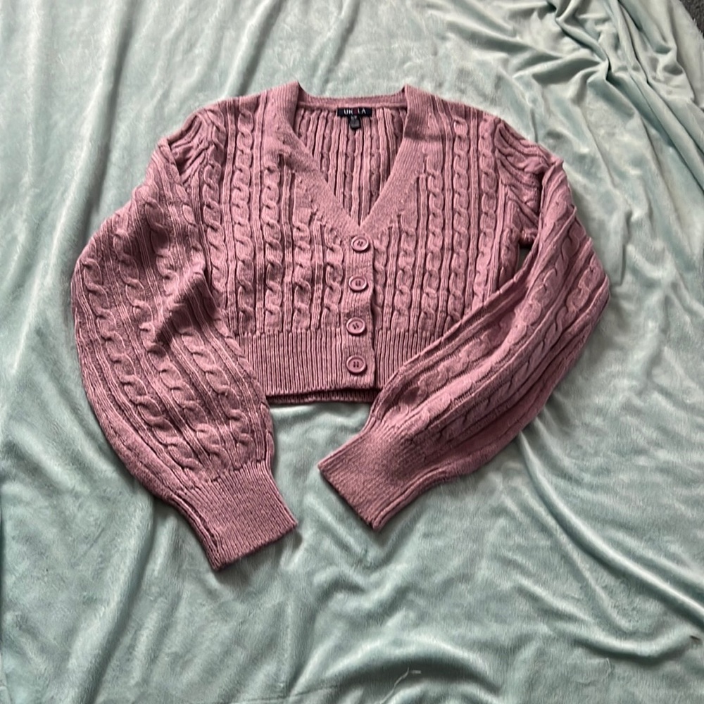 UK2LA purple cardigan sweater